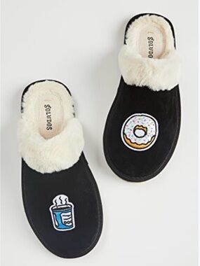 Soludos Coffee + Donuts Cozy Slippers Size 10